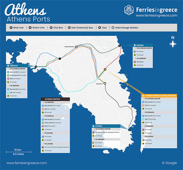 athens ports map