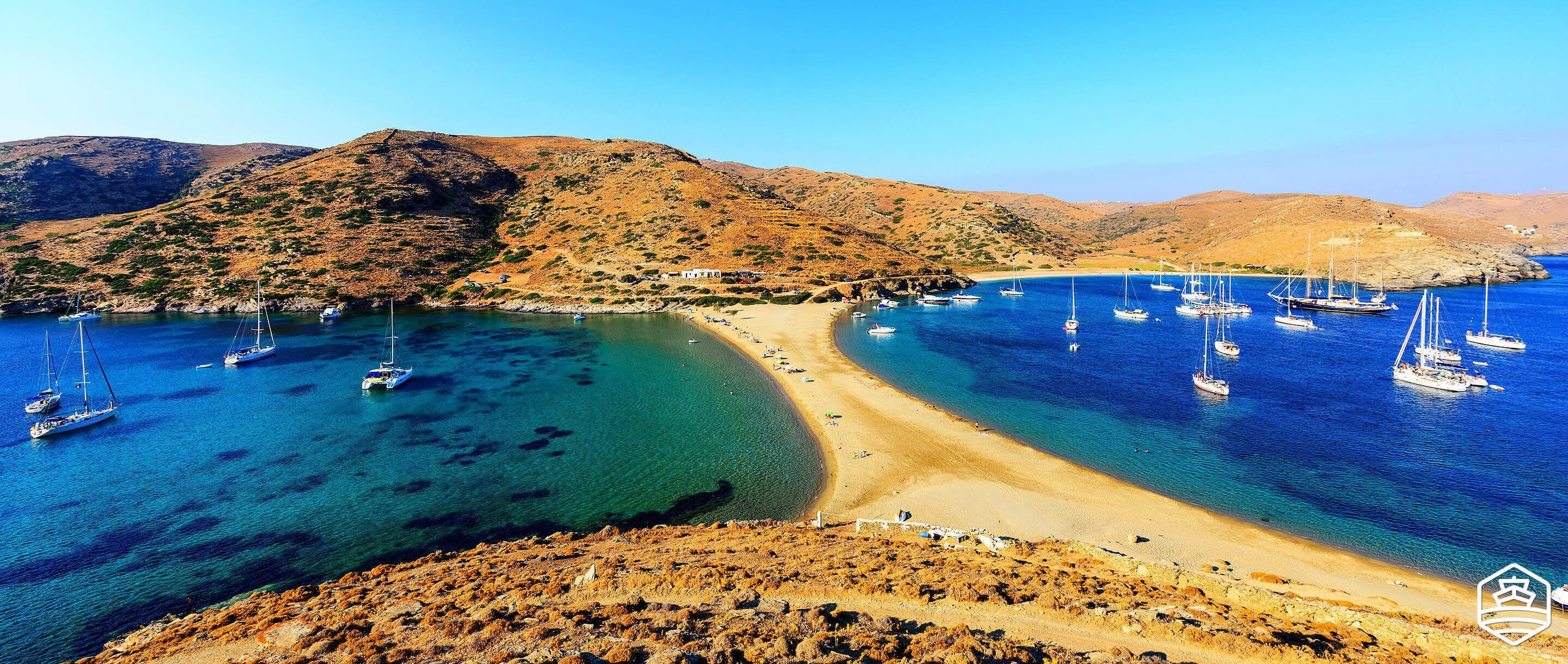 The beach of Kolona in Kythnos