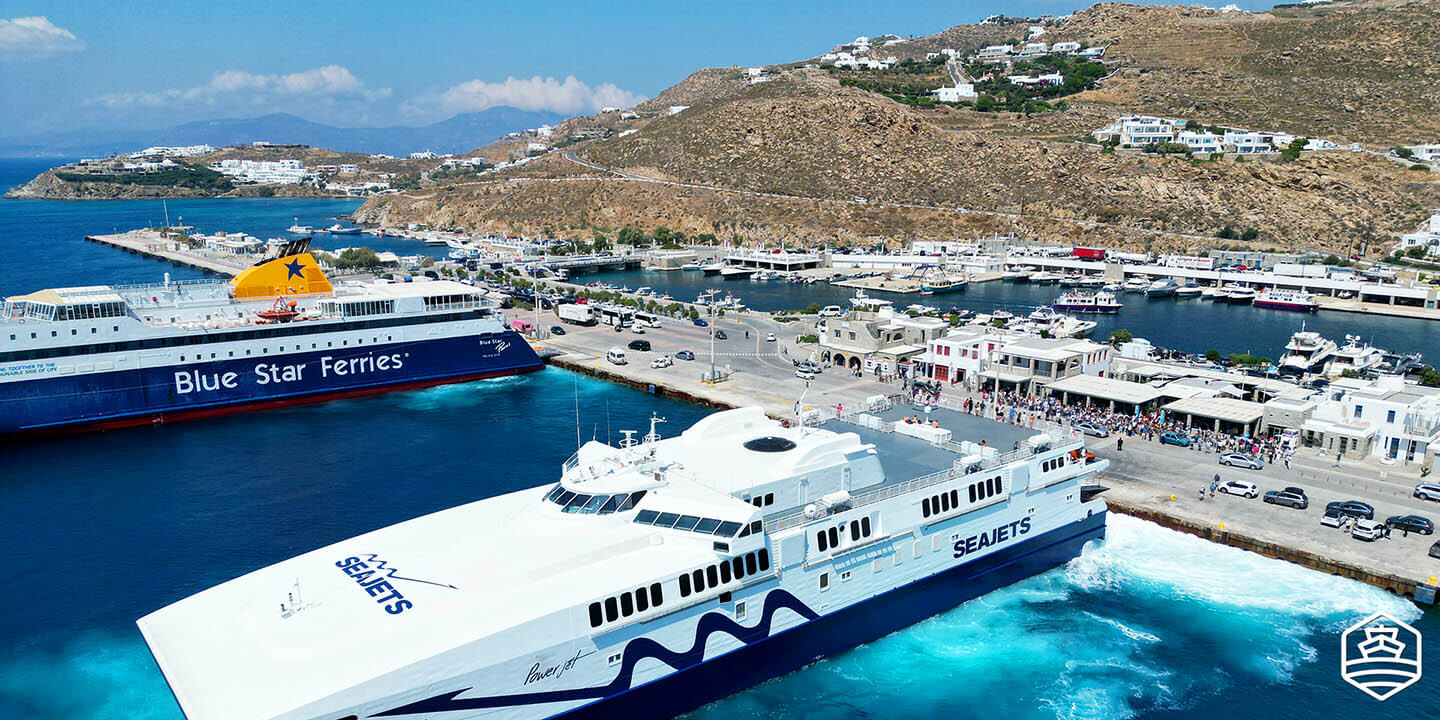 Mykonos Ferry Tickets Schedules Prices FerriesinGreece   Mykonos Tourlos Port 1440 