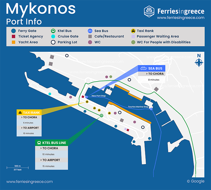 Mykonos Port Map 736 